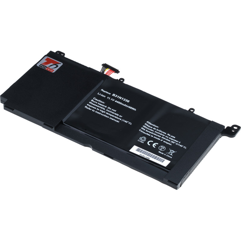 Batéria T6 Power pre Asus VivoBook S551L, R551L, K551L, V551L séria, 4400mAh, 49Wh, 3cell, Li-pol