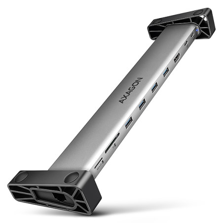 AXAGON HMC-10HLS, USB 5Gbps hub, 4x USB-A, HDMI 4k/60Hz, RJ-45 GLAN, SD/mSD, PD 100W, kábel 25cm