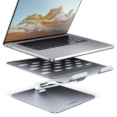 AXAGON STND-LQ hliníkový HQ stojan na notebook 10''-17.3'' nastaviteľná výška a uhol, šedý