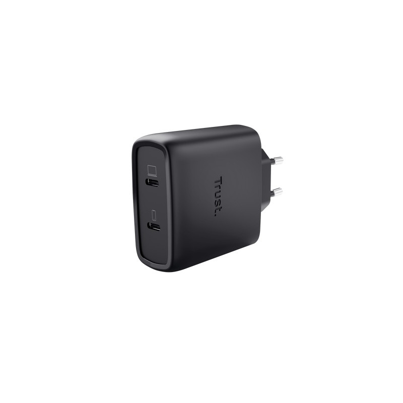 TRUST MAXO 65W 2P USB-C GAN CHARGER BLK