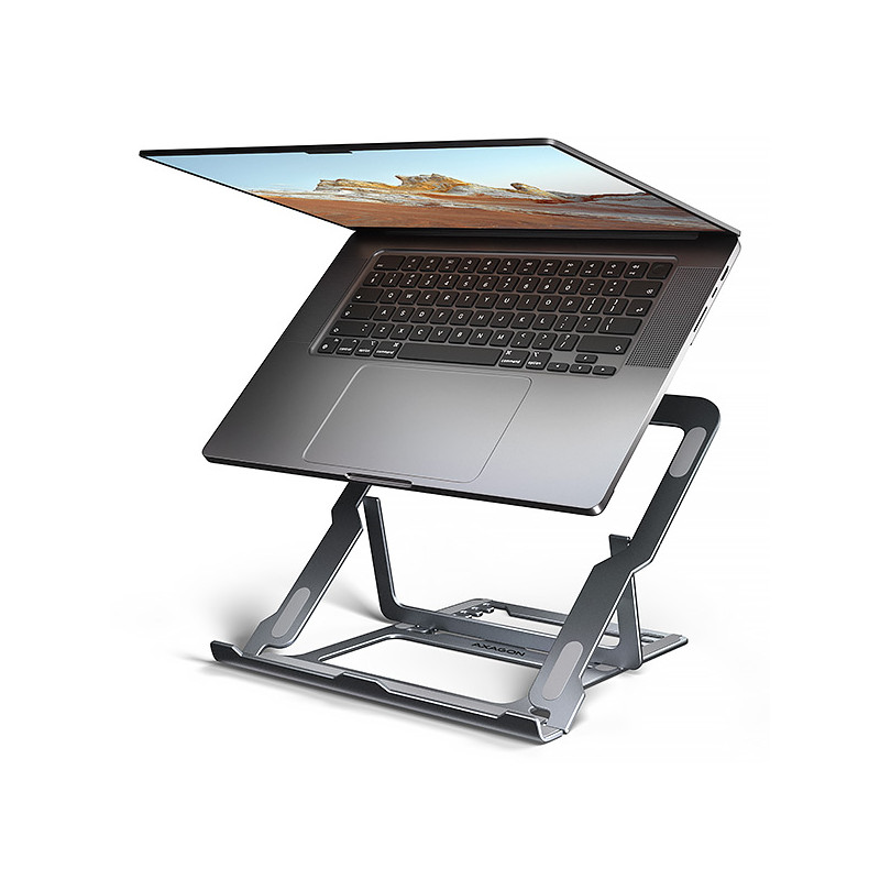 AXAGON STND-LAG hliníkový stojan na notebook 10''-17.3'' nastaviteľná výška, šedý