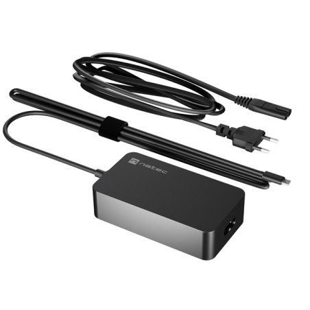 Nabíjačka Natec GRAYLING GAN USB-C 65W pre notebooky, tablety, smartfóny
