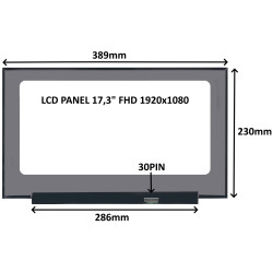 LCD PANEL 17,3'' FHD 1920x1080 30PIN MATNÝ IPS / BEZ ÚCHYTOV