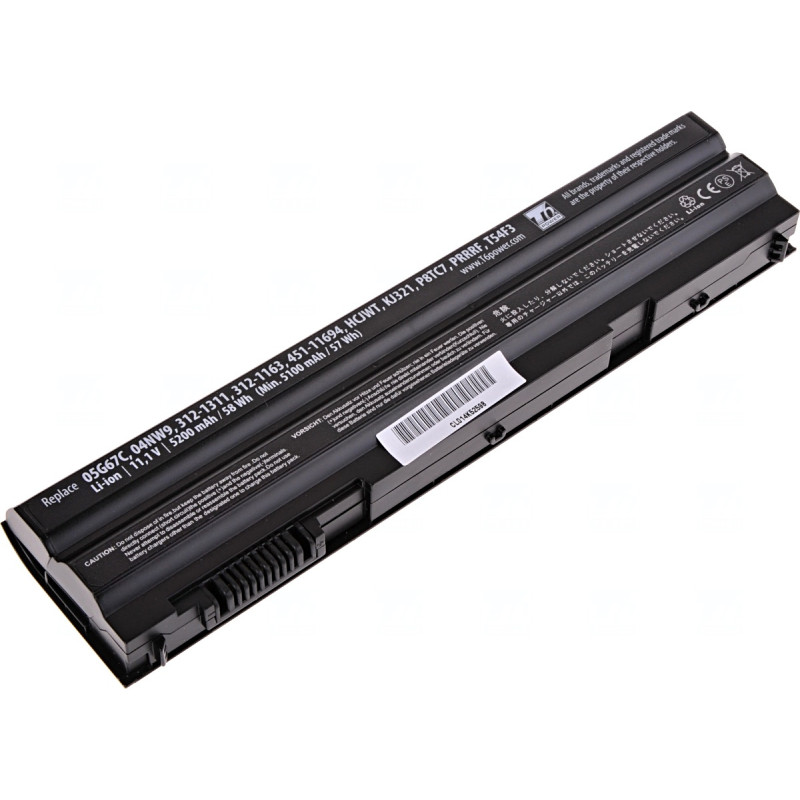 Batérie T6 Power Dell Latitude E6420, E6430, E6520, E6530, E5420, E5430, E5520, 5200mAh, 58Wh, 6cell