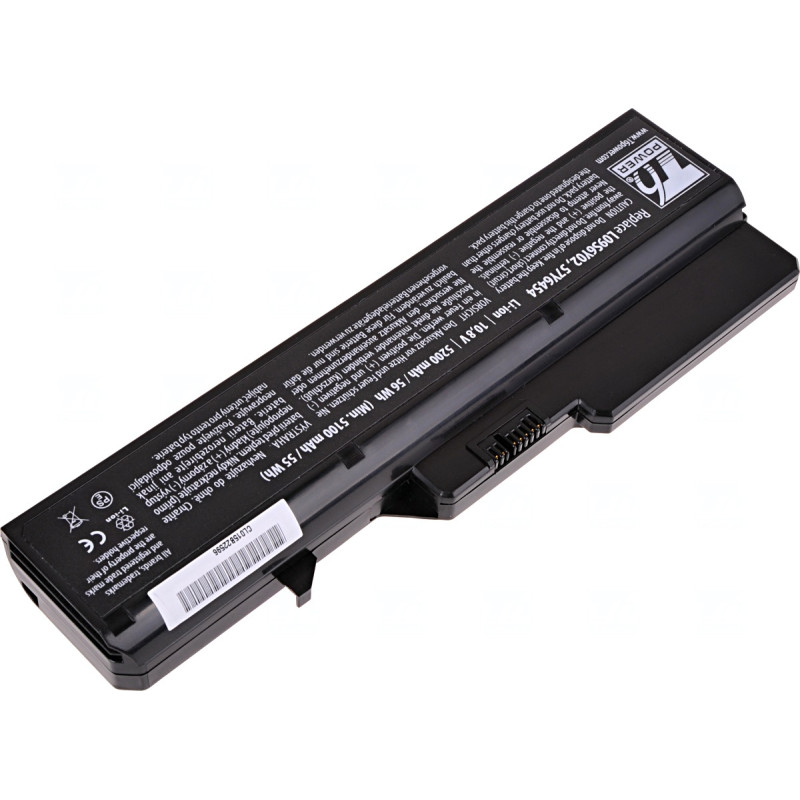 Batérie T6 Power pre Lenovo IdeaPad G460, G465, G470, G475, G560, G565, G570, 5200mAh, 58Wh, 6cell
