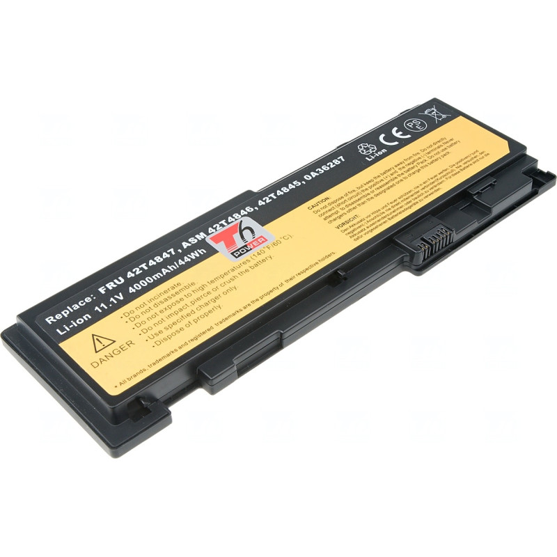 Batérie T6 Power pre Lenovo ThinkPad T420, ThinkPad T430, 4000mAh, 44Wh, 6cell