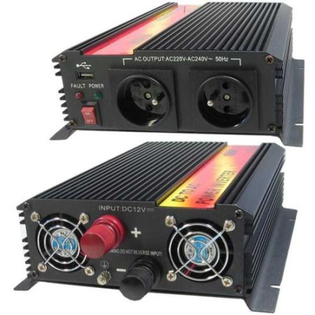 Menič napätia Carspa CAR1.6KU-24 24V/230V+USB 1600W, modifikovaná sínus