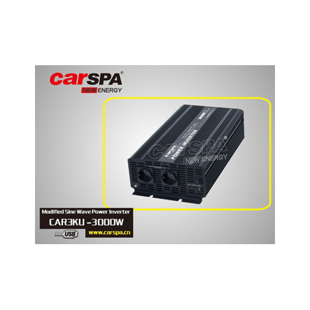 Menič napätia Carspa CAR3KU-24 24V/230V+USB 3000W, modifikovaná sínus