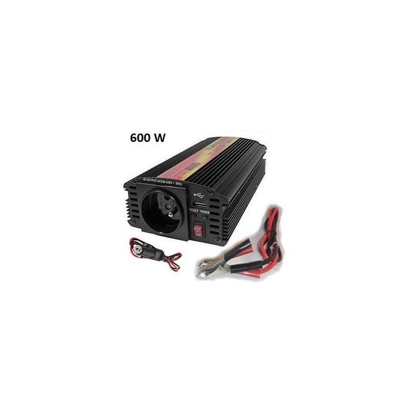 Menič napätia Carspa CAR600U-242 24V/230V+USB 600W, modifikovaná sínus