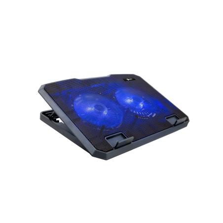 Chladiaca podložka C-TECH CLP-140, 15,6'', 2x 140mm, 2x USB, modré podsvietenie