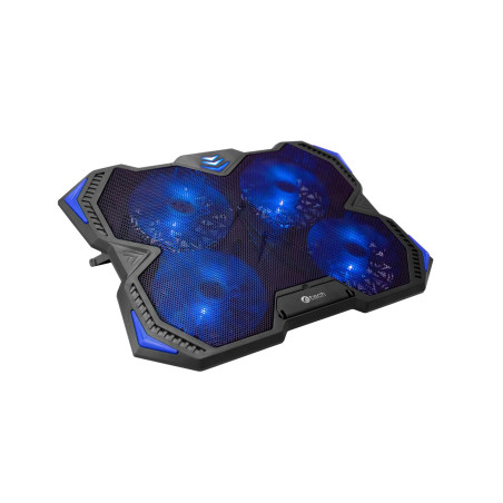 Chladiaca podložka C-TECH Zefyros (GCP-01B), casual gaming, 17,3'', modré podsvietenie, regulácia otáčok