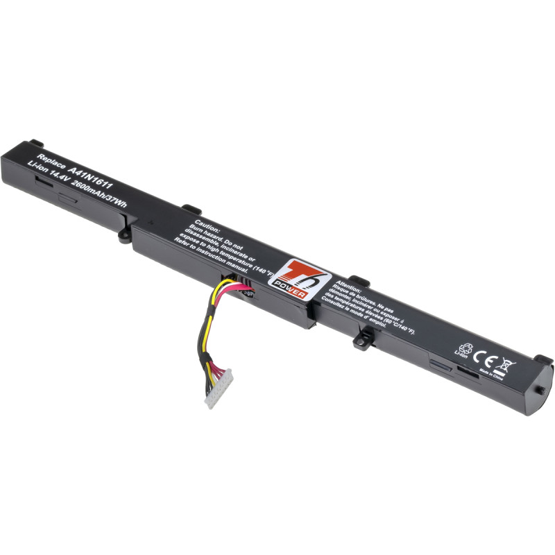 Batérie T6 Power pre Asus GL752, N552, N752, FX553, G553, GL553, 2600mAh, 37Wh, 4cell, Li-ion