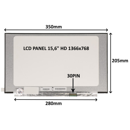LCD PANEL 15,6'' HD 1366x768 30PIN MATNÝ / BEZ ÚCHYTOV