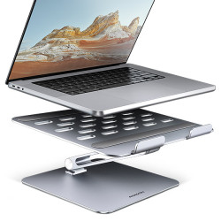 AXAGON STND-LQ hliníkový HQ stojan na notebook 10''-17.3'' nastaviteľná výška a uhol, šedý