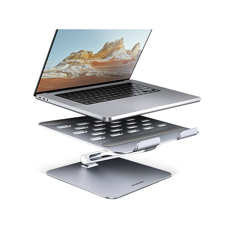 AXAGON STND-LQ hliníkový HQ stojan na notebook 10''-17.3'' nastaviteľná výška a uhol, šedý