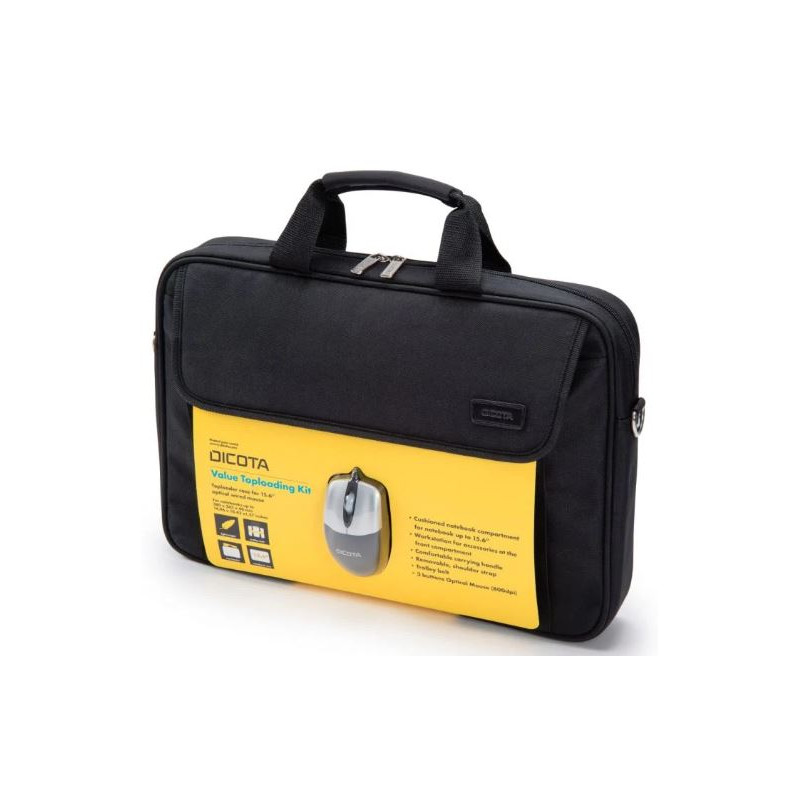 DICOTA Notebook bag Value Toploading 14-16 inch (mouse kit)