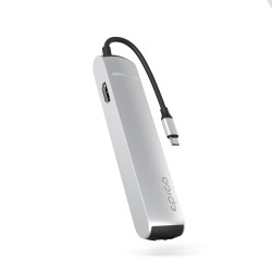 Epico 6v1 Slim Hub 8K s USB-C konektorom - strieborná