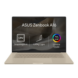 ASUS Zenbook A16/UX3607OA-OLED077W/SD-X2E-94-100/16''/2880x1800/48GB/512GB/Adreno/W11H/Brown/2R