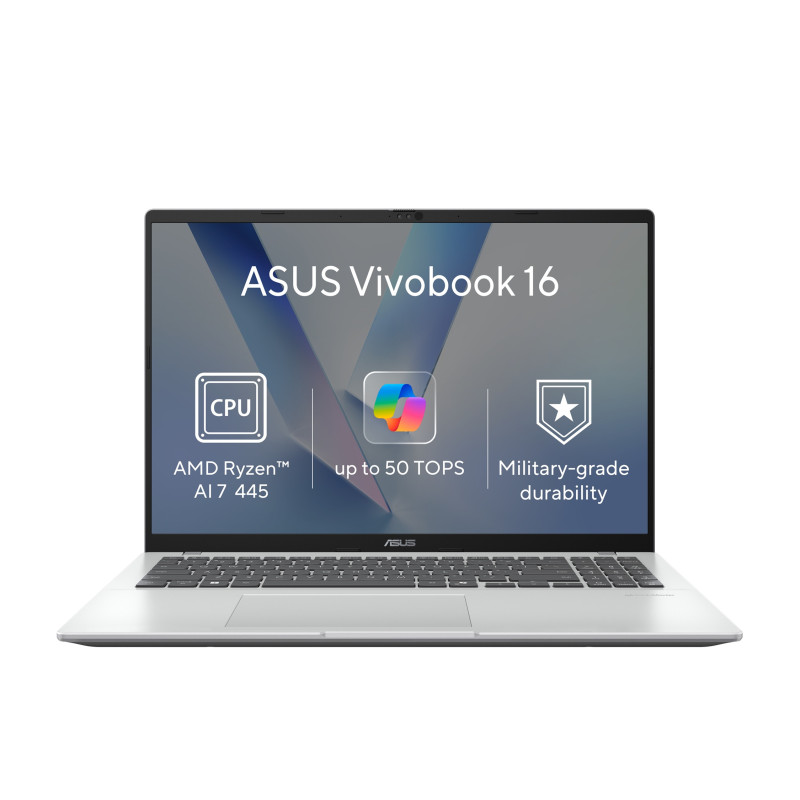 ASUS Vivobook 16/M1607GA-MB036W/AI7-445/16''/WUXGA/32GB/512GB/AMD int/W11H/Silver/2R