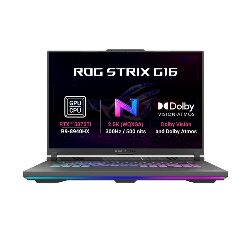 ASUS ROG Strix G16/G614PR-TS129WZ/R9-8940HX/16''/2560x1600/32GB/1TB/RTX 5070Ti/W11H/Gray/2R