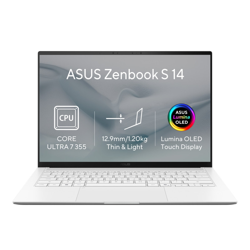 ASUS Zenbook S14 OLED/UX5406AA-OLED465XZ/U7-355/14''/2880x1800/T/32GB/1TB/Intel int/W11P/White/2R