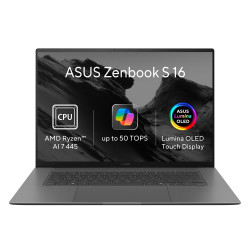 ASUS Zenbook S16 OLED/UM5606GA-OLED594WZ/AI7-445/16''/2880x1800/T/16GB/1TB/AMD int/W11H/Gray/2R
