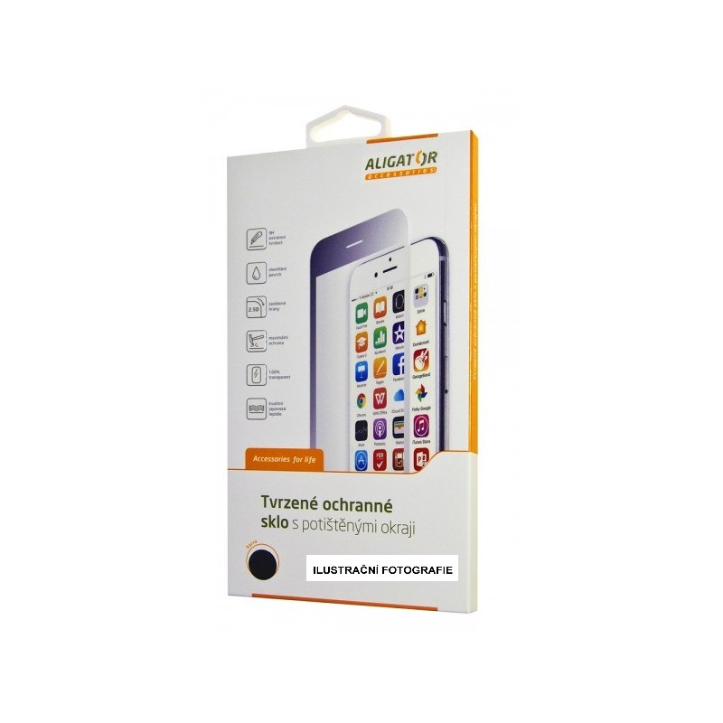 Aligátor ochranné sklo PRINT Samsung A40, čierne