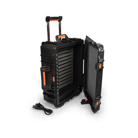 PORT CONNECT Rolling charging cabinet, nabíjací prepravný kufor na kolesách pre 12 zariadení, čierny