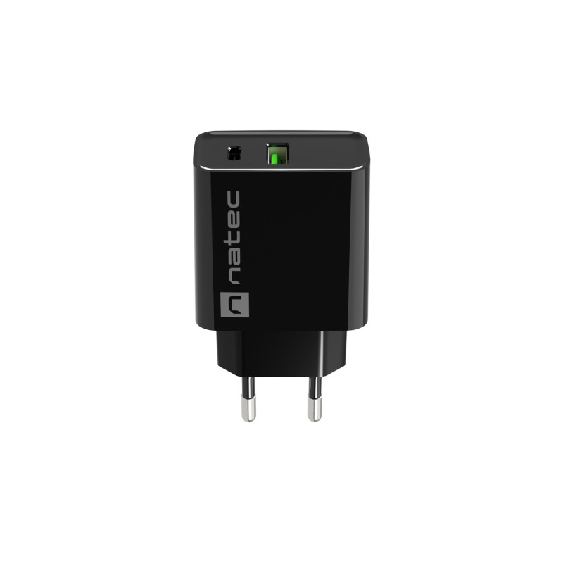 Univerzálna nabíjačka Natec RIBERA 20W 1X USB-A + 1X USB-C, čierna