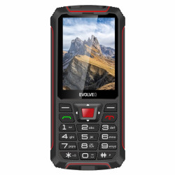 EVOLVEO StrongPhone W4, IP68 odolný Dual SIM telefón, 2,8'' LCD, 2500mAh, Powerbanka, černo-červený
