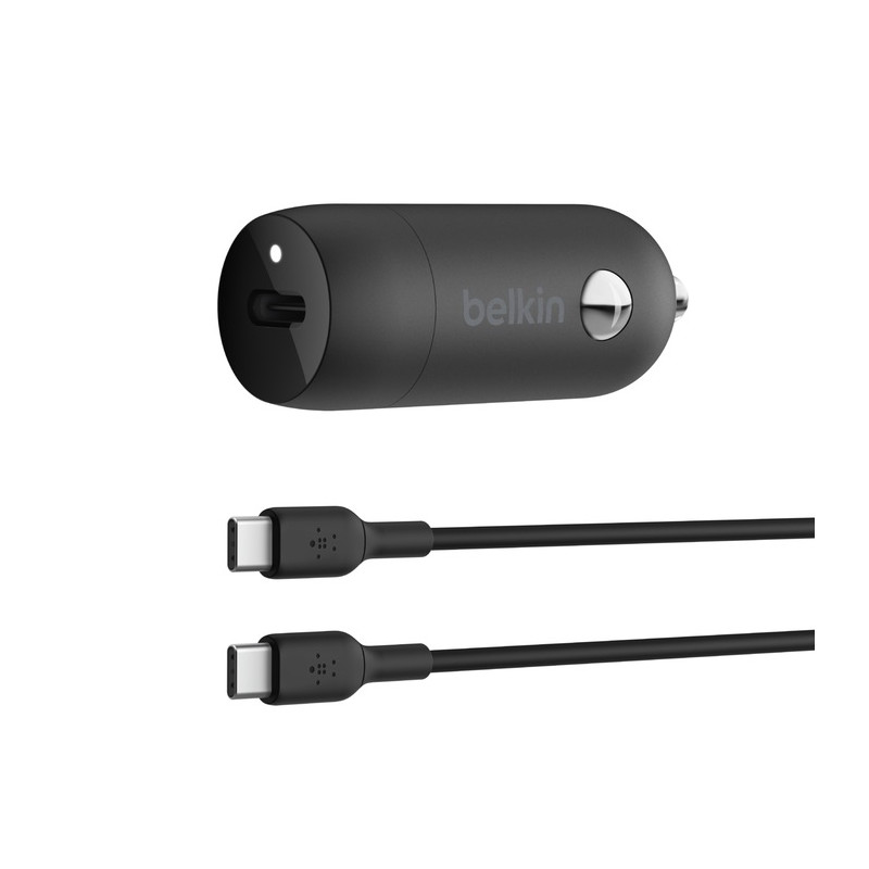 Belkin Car Charger 30W With PPS W/PVC, C-C, 1M Blk