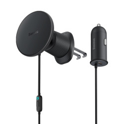 Baseus Magnetický držiak do ventilačnej mriežky s nabíjačkou USB-C 15W+25W černý