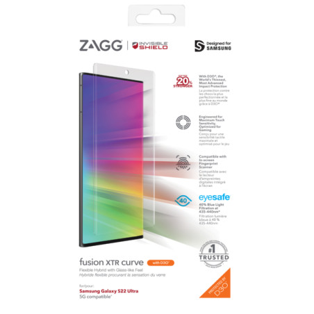 ZAGG Invisible Shield Fusion XTR D3O Curve hybridné sklo SG S22 Ultra