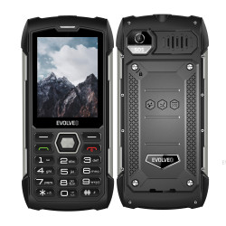EVOLVEO StrongPhone H1, IP68 odolný Dual SIM telefón, 2,8'' LCD, 5000mAh, Powerbanka, černo-strieborný