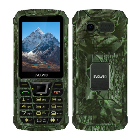 EVOLVEO StrongPhone Z6, IP68 odolný Dual SIM telefón, 2,8'' LCD, 4000mAh, Powerbanka, lovec. kamufláž