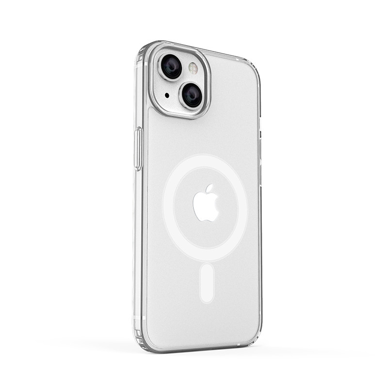 ER POWER Silikonový kryt CARNEVAL SNAP pre iPhone 14 s MagSafe - biela
