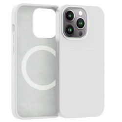 ER POWER Silikonový kryt CARNEVAL SNAP pre iPhone 14 plus s MagSafe - biela