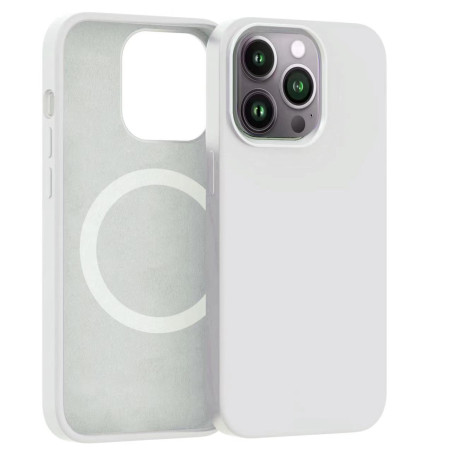 ER POWER Silikónový kryt CARNEVAL SNAP pre iPhone 14 Pro s MagSafe - biela