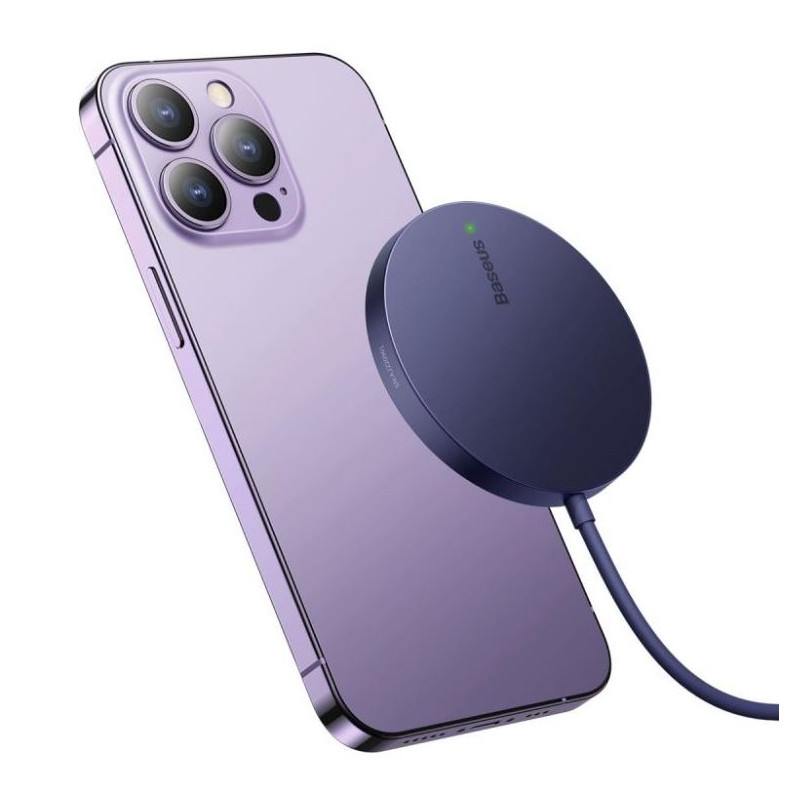 Baseus bezdrôtová nabíjačka do siete Simple Mini3 15W USB-C fialová