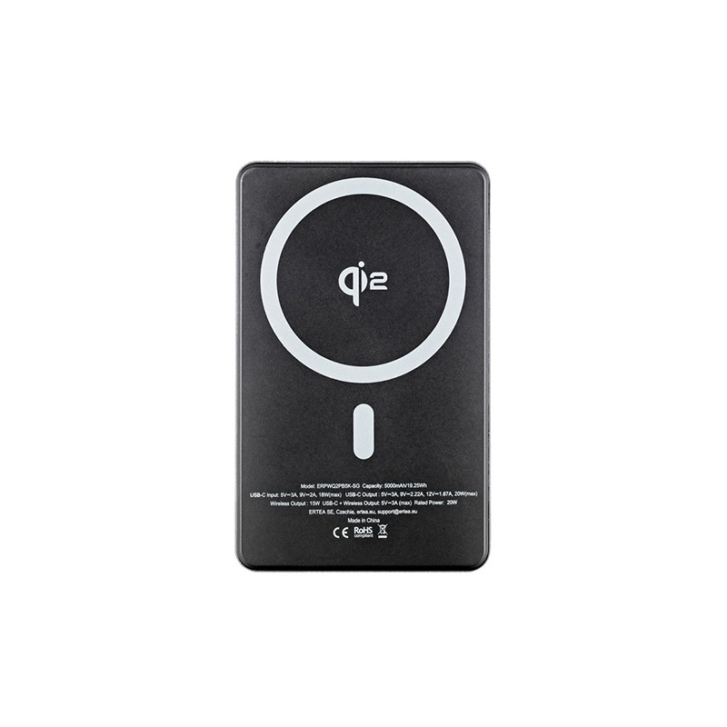 ER POWER Qi2 Dual PowerBank 5000mAh s USB-C - Space Gray