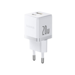 Baseus Rýchlonabíjačka do siete Palm 20W 1xUSB-A 1xUSB-C PD QC 3.0 biela