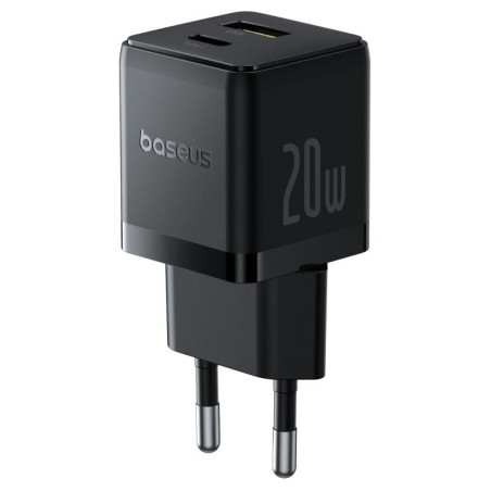 Baseus Rýchlonabíjačka do siete Palm 20W 1xUSB-A 1xUSB-C PD QC 3.0 čierna