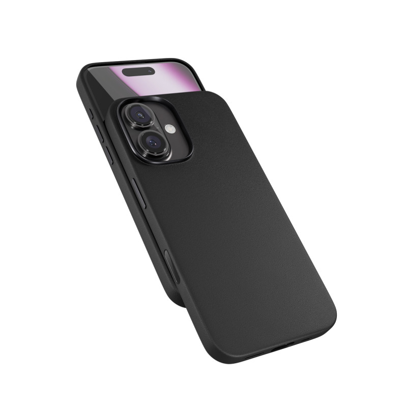 Epico Mag+ kožený kryt iPhone 16 - čierna