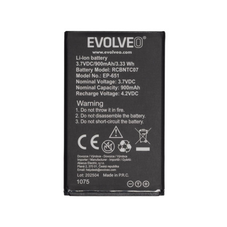 EVOLVEO orig. batéria 900 mAh pre EasyPhone XG (EP-650)