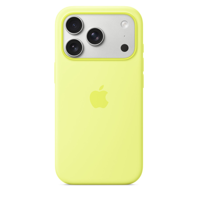 iPhone 17 Pre Silicone Case with MS – Neon Yellow