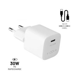 FIXED nabíjačka, USB-C, USB-C/USB-C kábel, 1m, 30W