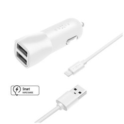 FIXED 2xUSB, USB / Lightning, 1m MFI, 15W, biela