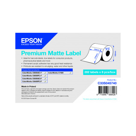 Premium Matte Label 105x210 mm, 282 lab