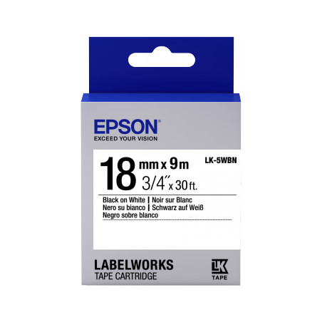 Epson Label Cartridge Standard LK-5WBN Black/White 18mm (9m)
