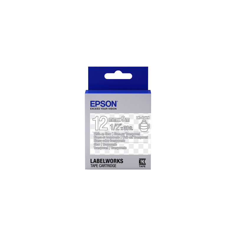 Epson Label Cartridge Transparent LK-4TWN Transparent White/transparent 12mm (9m)